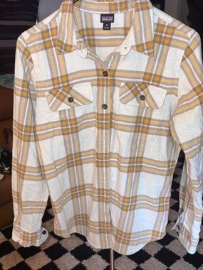 Patagonia Kids Yellow and White Plaid Button-Down Shirt